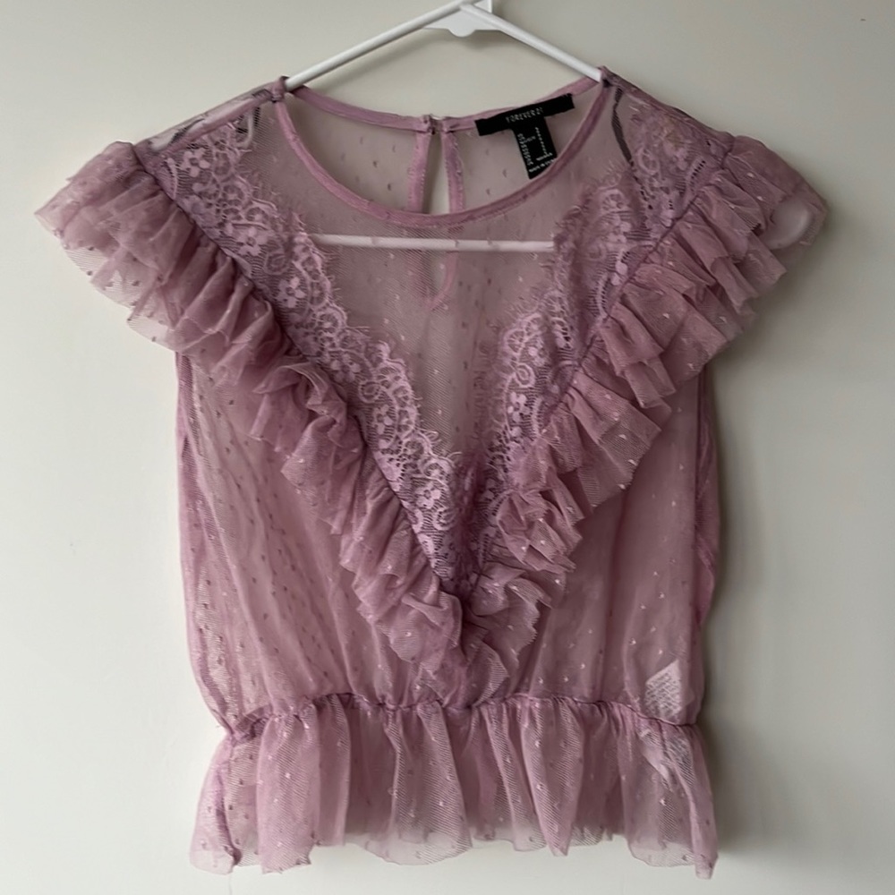 Purple lace crop